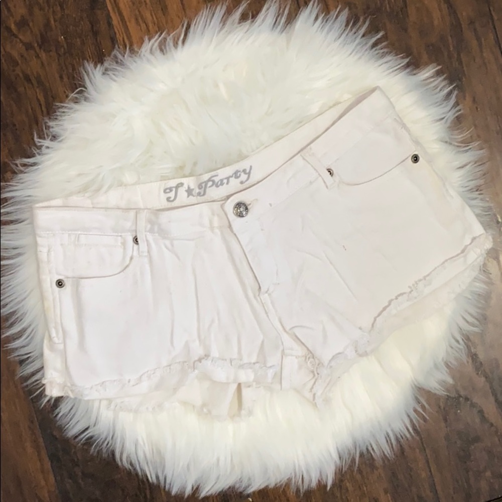 Destroyed Light Washed Jean Shorts